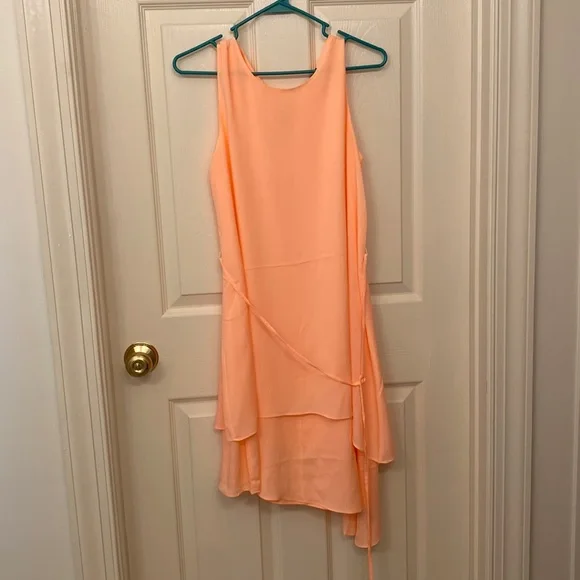 The Limited | Dresses | Bright Coral Asymmetrical Hem Dress Euc | Poshmark